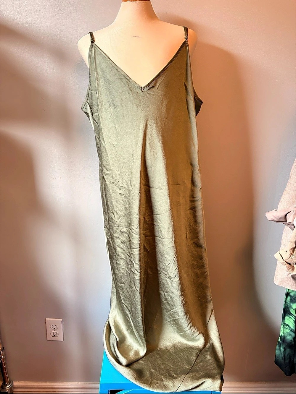 Wilfred Midi Slip Dress in Green 2XL Like New